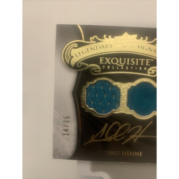 2008 Upper Deck Exquisite Collection Spectrum Gold 14/35 Chad Henne Rookie Auto - Picture 2 of 8